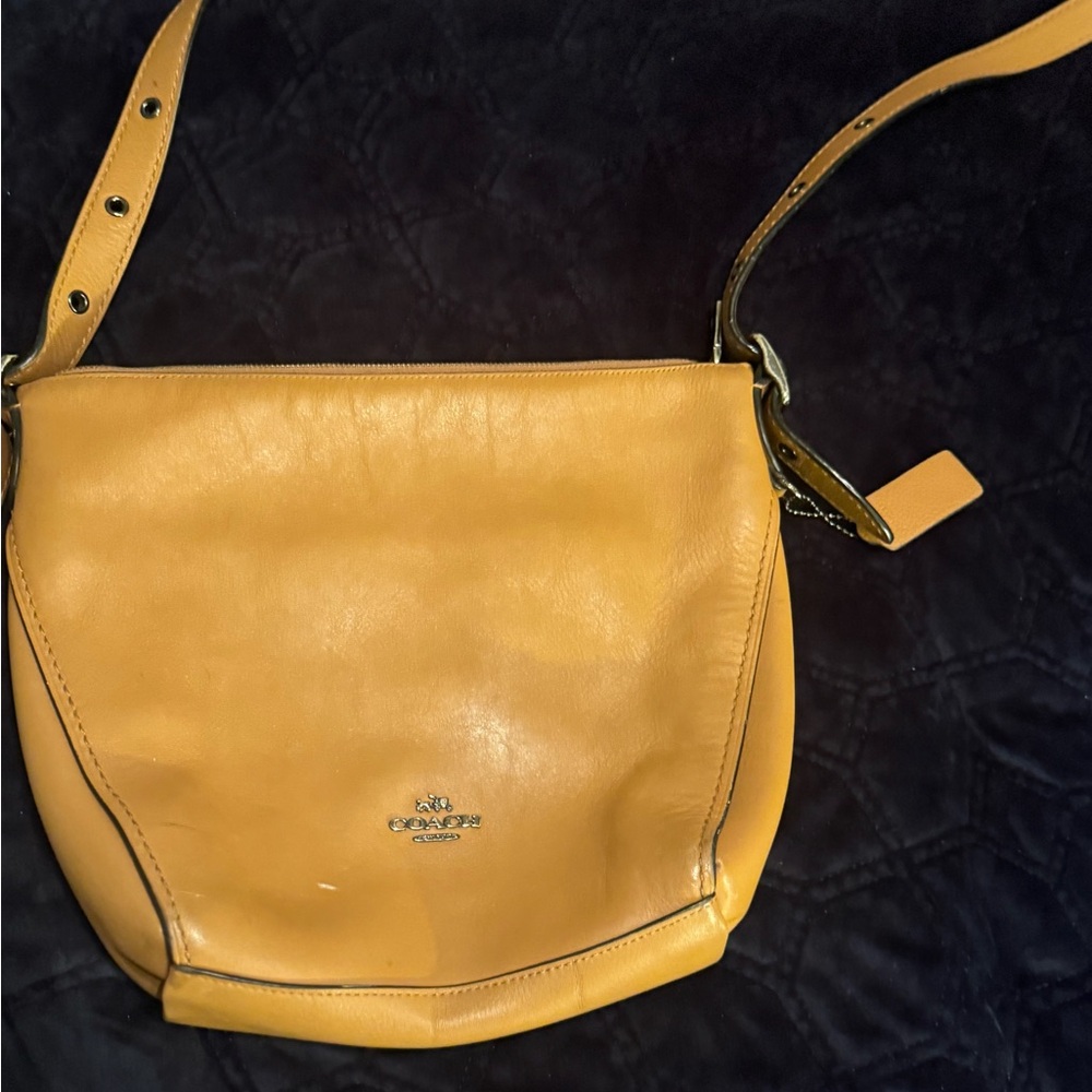 Coach Mustard Leather Shoulder Bag